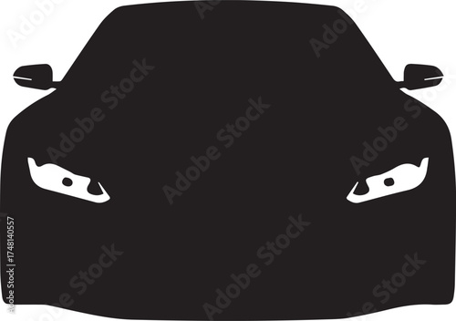 Sleek Car Front Silhouette Automotive Design for Modern Transportation