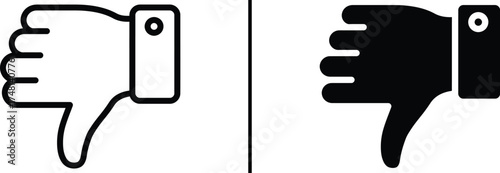 Thumb Down Icon, Dislike Symbol, Negative Feedback Vector