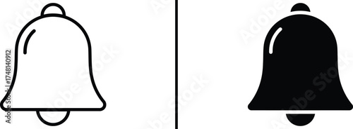 Notification Bell Icon, Alert Reminder Symbol Vector