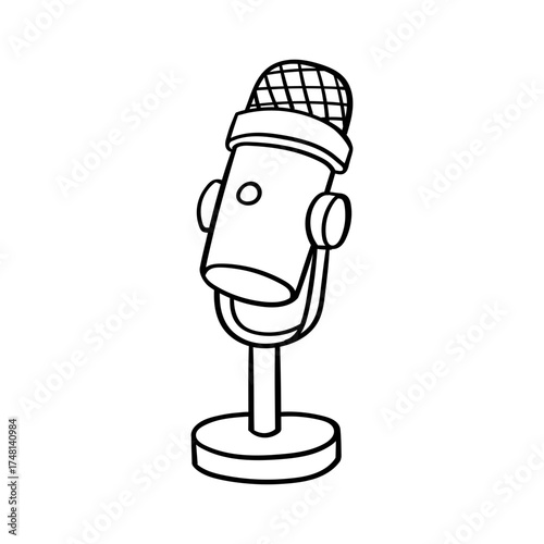 Hand Drawn Podcast Microphone
