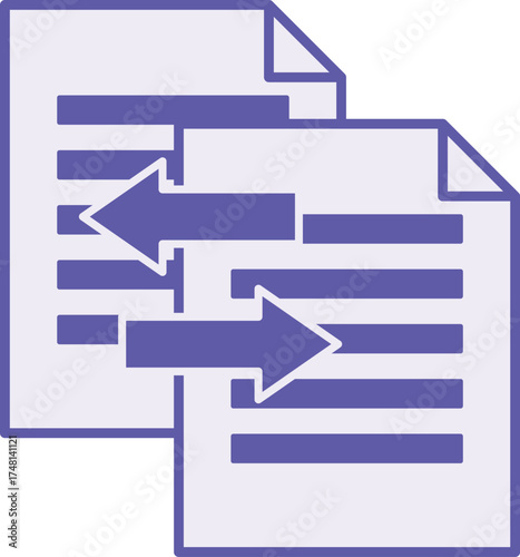 Colored Transfer Icon. Vector Illustration. Moving Files from One Location to Another. Download Concept