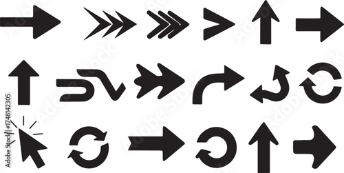 Diverse Arrow Set Directional Icons for Design Projects and Navigation