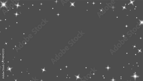 DESCRIPTION	KEYWORDS
Elegant glowing star frame on dark background, shining light border, sparkle decoration for luxury design, celebration, and festive event