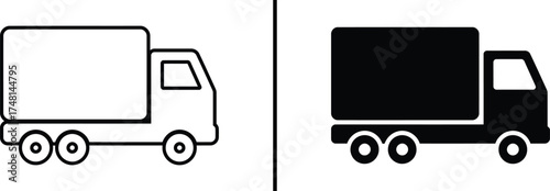 Delivery Truck Icon, Shipping and Logistics Symbol Vector