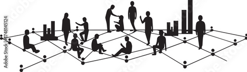 People Interacting on a Grid A Symbolic Representation of Connection and Community