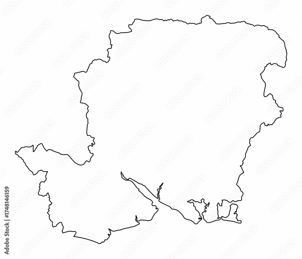 Obraz premium Hampshire county outline map