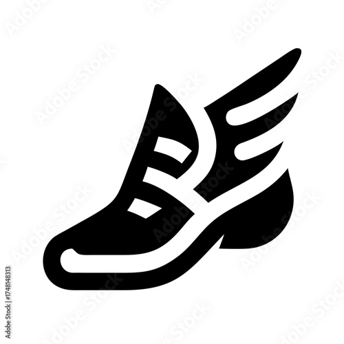 Winged shoe icon symbolizing speed and freedom