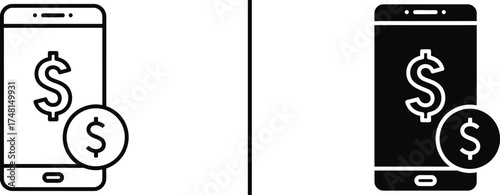 Mobile Payment Icon, Online Banking and Finance Vector