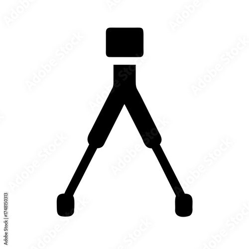 Black tripod icon for camera and photography use