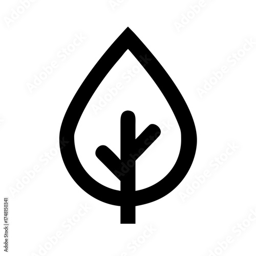 Minimalist leaf icon signifying simplicity and nature