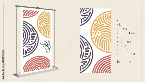 Abstract design Roll up banner modern minimalist art geometric pattern contemporary artwork stylish illustration vector graphic corporate identity branding marketing material business t.