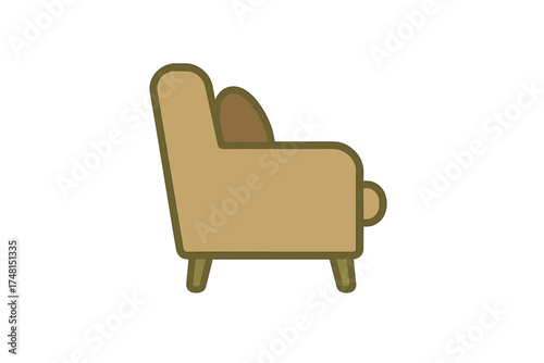 Minimalist armchair icon design element for interior decoration and home furnishing