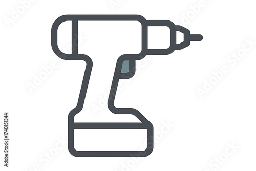 Cordless power drill tool used for construction, repair, and home improvement projects