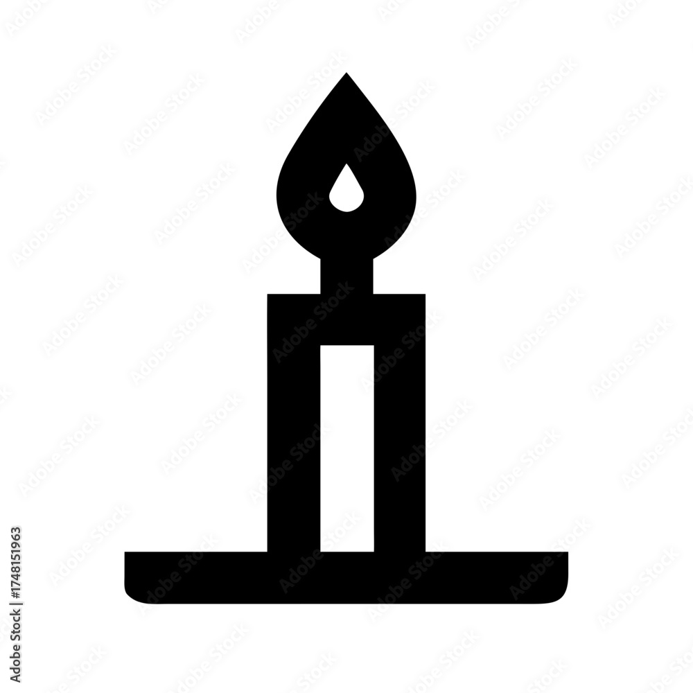 Fototapeta premium A simple black and white drawing of a candle