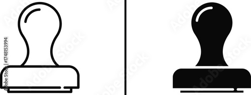 Rubber Stamp Icon, Approval and Validation Vector