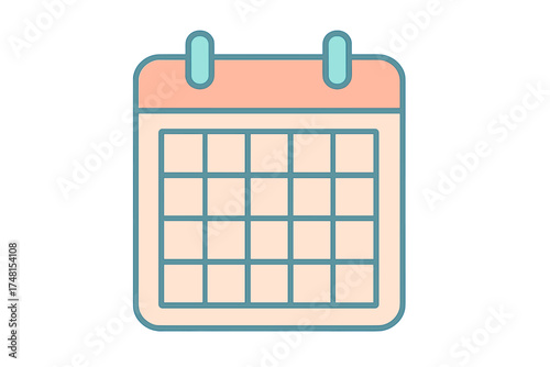 Minimalist blank monthly calendar page icon representing scheduling and time management