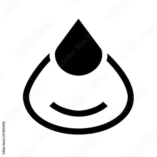 Stylized water drop with a smile