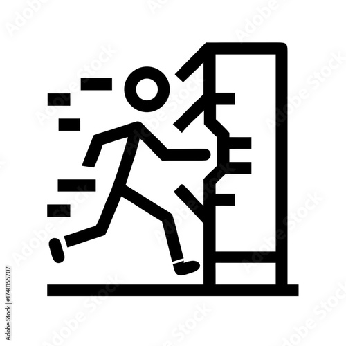 Person breaking through wall, representing breakthrough