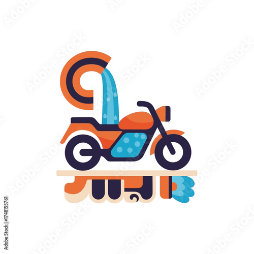 Motorcycle Illustration Unique Artwork Depicting a Stylish Bike in a Creative Design