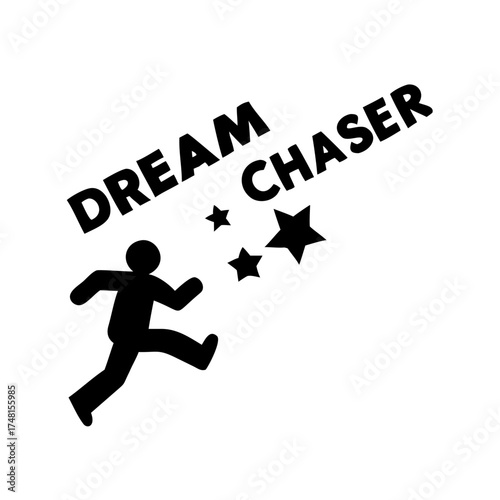 Dream chaser running after stars