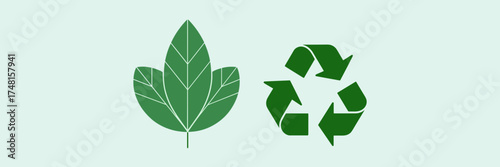 Green minimalist eco shopping icons – Perfect for zero waste campaigns, sustainable brand design, or eco packaging projects