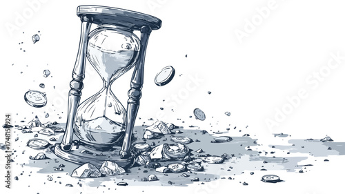 Time Impact on Financial Value Metaphor Vector Illustration