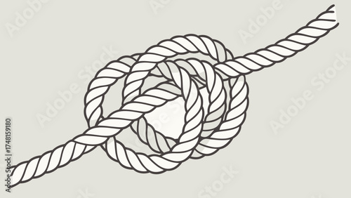Illustration of a Rope Knot Nautical Theme Intertwined Ropes Line Art Graphic Design Vector Illustration.
