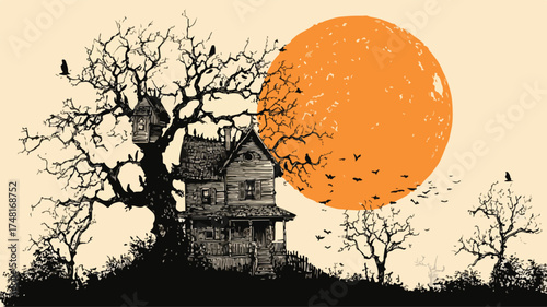 Spooky Summer Backyard BBQ Scenes - Mysterious Nighttime Gathering with Halloween Vibes