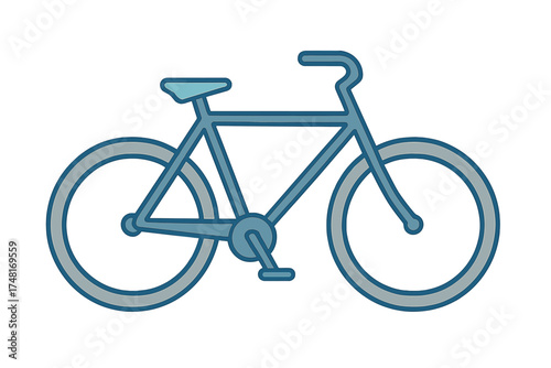 Simple stylized bicycle profile representing sustainable transportation and urban mobility