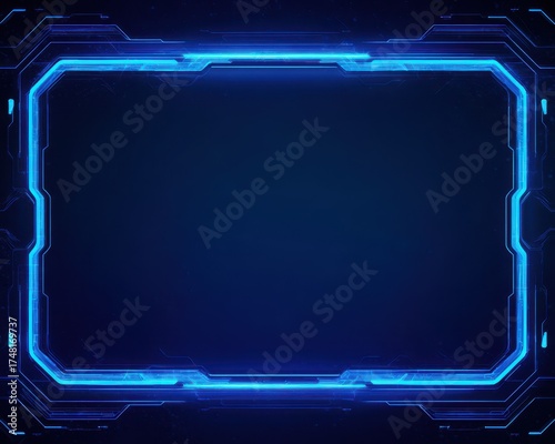 Video Play Overlay. Abstract GUI Border Frame for Live Stream Webcam Broadcast