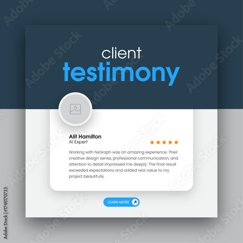 Customer feedback testimonial social media post web banner design template