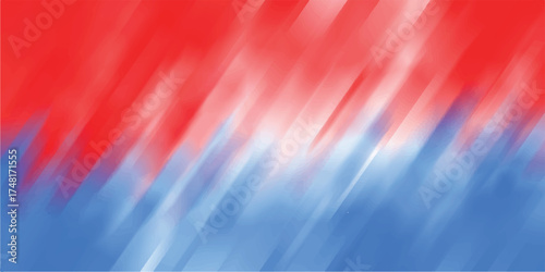 Vibrant abstract background with diagonal streaks of red and blue, blending softly to create a sense of motion and energy, ideal for dynamic graphic designs and presentations