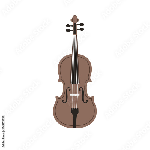 Classic Violin Musical Instrument Illustration Simple Brown String Instrument
