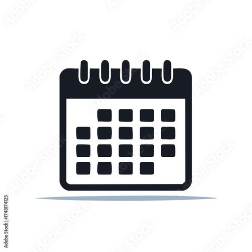 Modern minimalist calendar vector pictogram for event planning and time management
