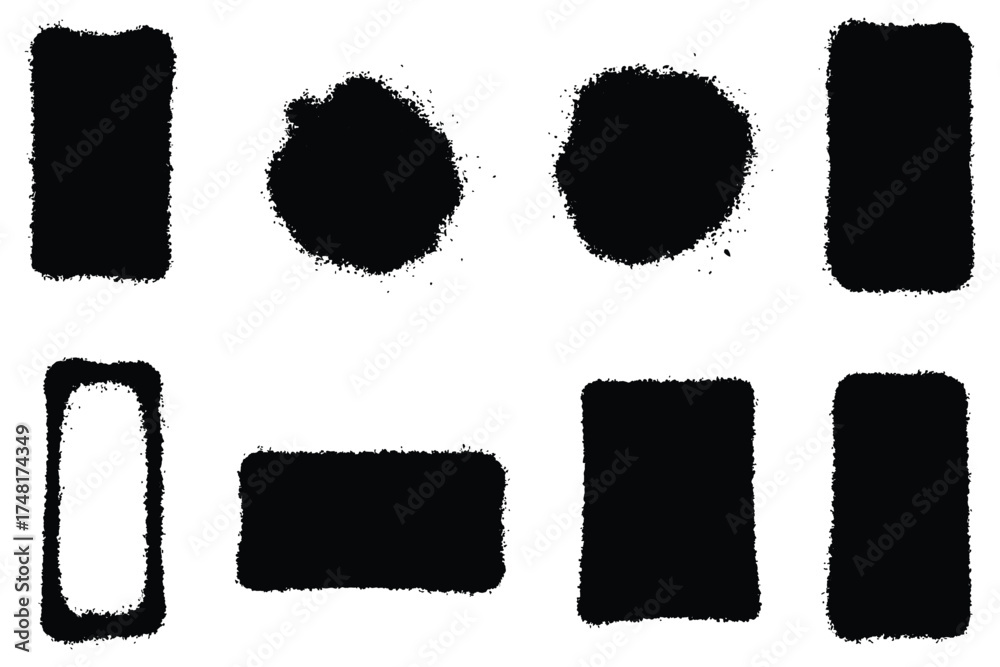 Ταπετσαρία Grunge graffiti stencil frames with spray paint borders