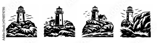 Coastal sentinel iconic lighthouses standing tall on rugged rocky shores scenic views