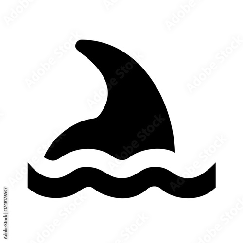 Simple shark fin illustration in black and white