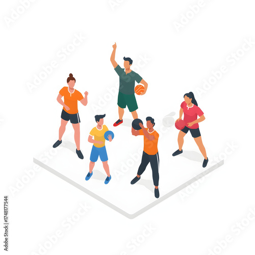 basketball players vector