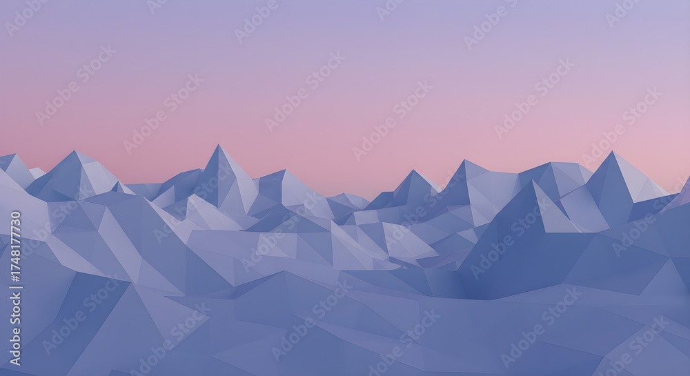 Fototapeta premium Abstract polygonal landscape at sunset