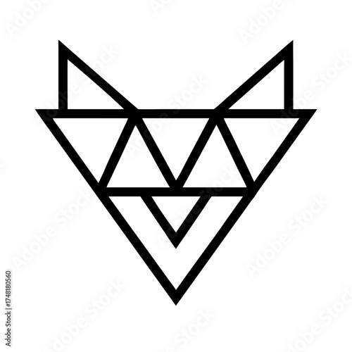 Geometric fox head logo