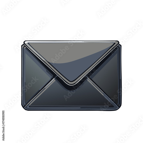 Stylish gray envelope illustration conveying message or correspondence for diverse communication needs