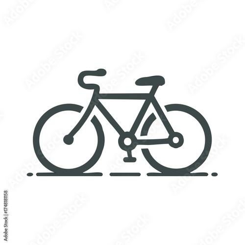 Monochrome Stationary Bicycle Illustration Icon Silhouette for Print or Website Design Element