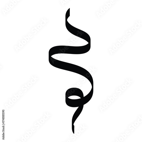 Elegant black calligraphic swirl a decorative element with flowing lines and graceful curves