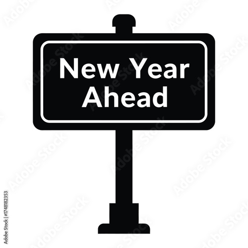 New year ahead road sign iconic symbol of upcoming celebrations and future beginnings