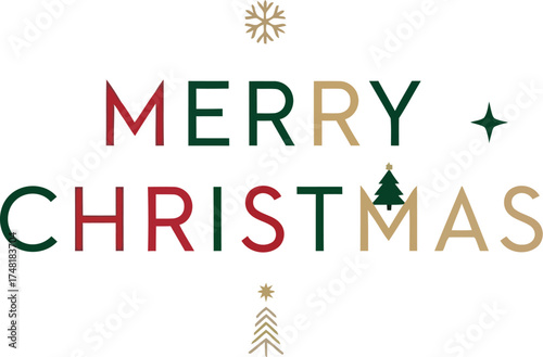 Vector art of merry christmas text for christmas celebration