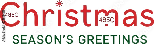 Vector art of christmas seasons greetings text in circle