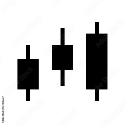 Black candlestick chart pattern for stock trading