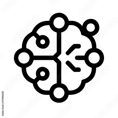 Artificial intelligence brain icon represents ai