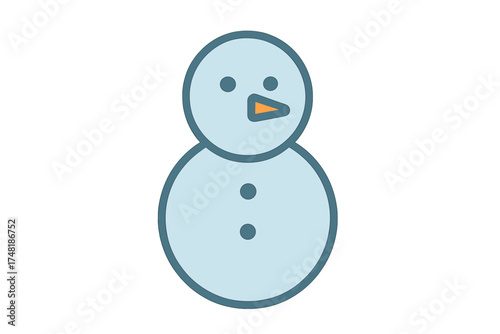 Cheerful stylized snowman ready for winter holidays and cold weather fun