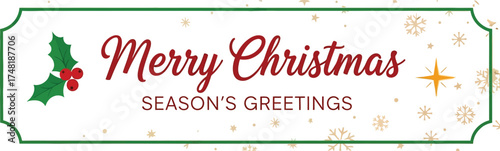 Vector art of merry christmas and seasons greetings vintage banner